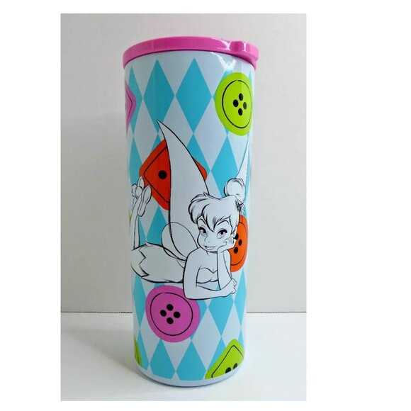 Disney Tinkerbell Tumbler Metal Vacuum Peter Pan Insulated 17 oz Hot Cold NWOT - Picture 2 of 8